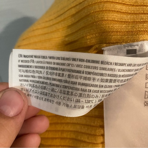 Abercrombie & Fitch Women's Yellow Gold Mustard Ribbed Cardigan Sweater XL - Picture 7 of 7